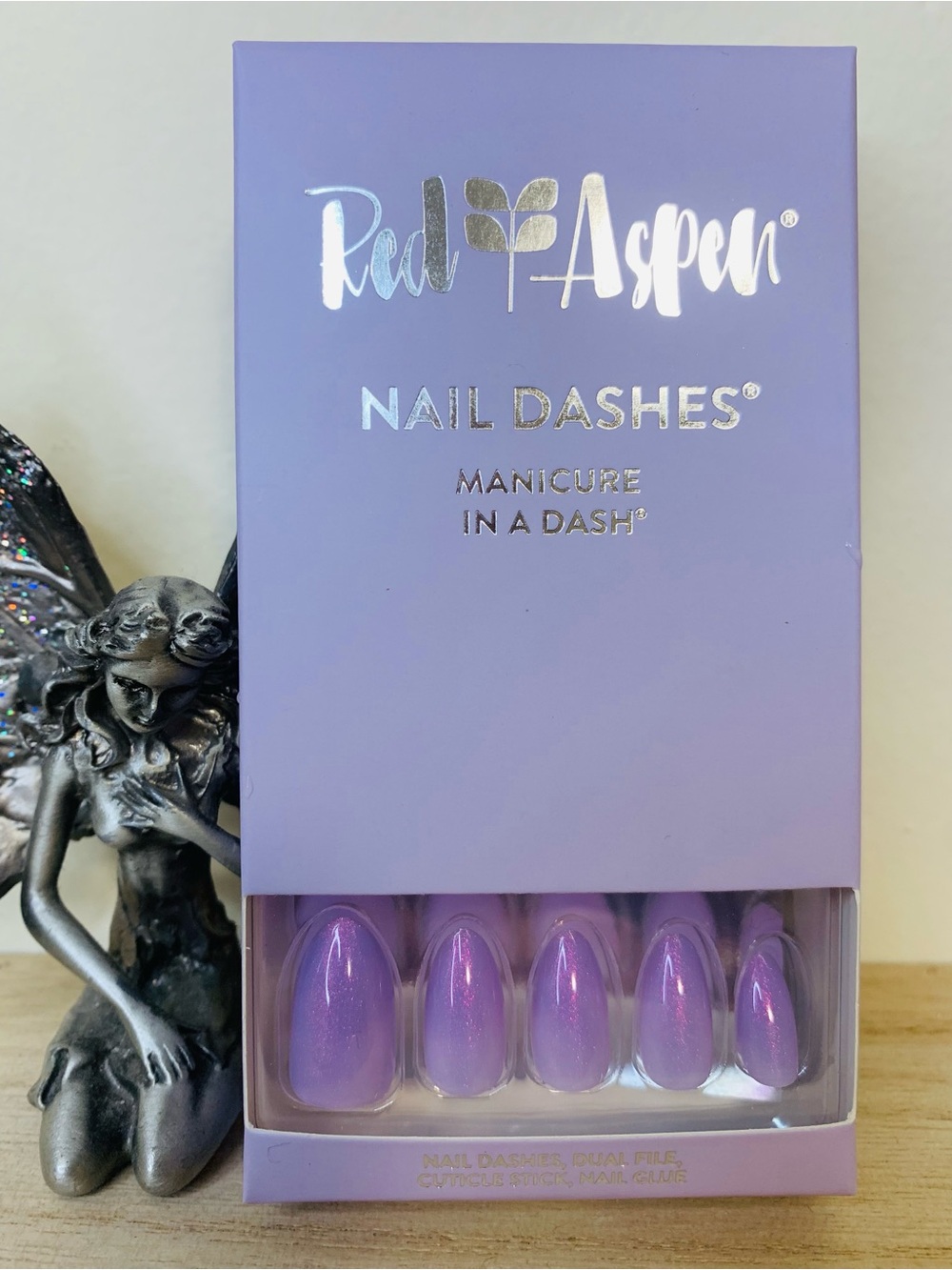 Red Aspen Nail Dashes Press-On Nails — Purple Shimmer